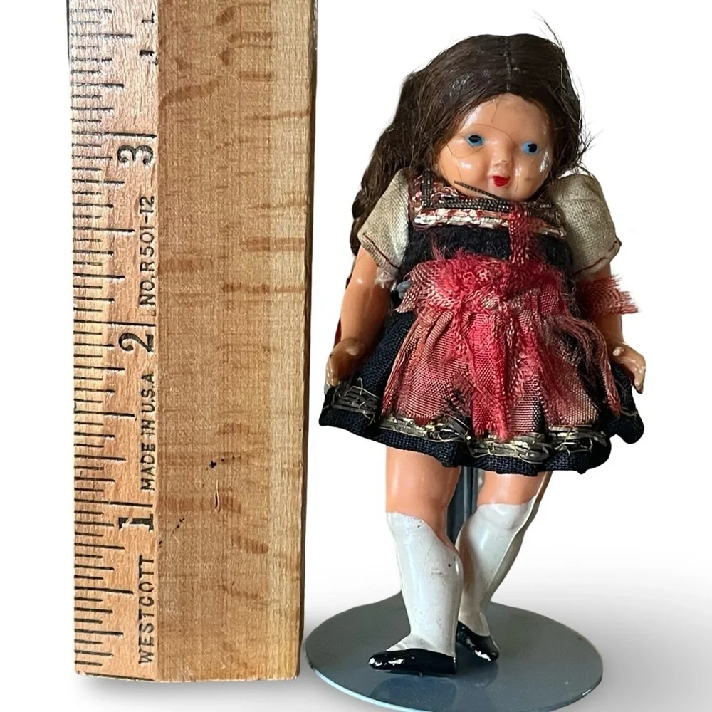 Vintage Trachten Doll with Stand